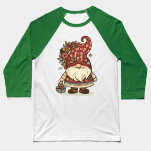 Cottagecore Santa Gnome Baseball T-Shirt